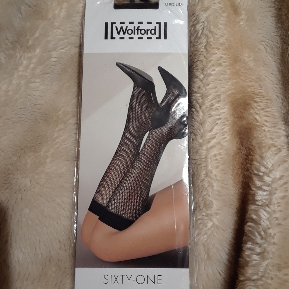 Wolford Fishnet Black Knee Highs Halloween